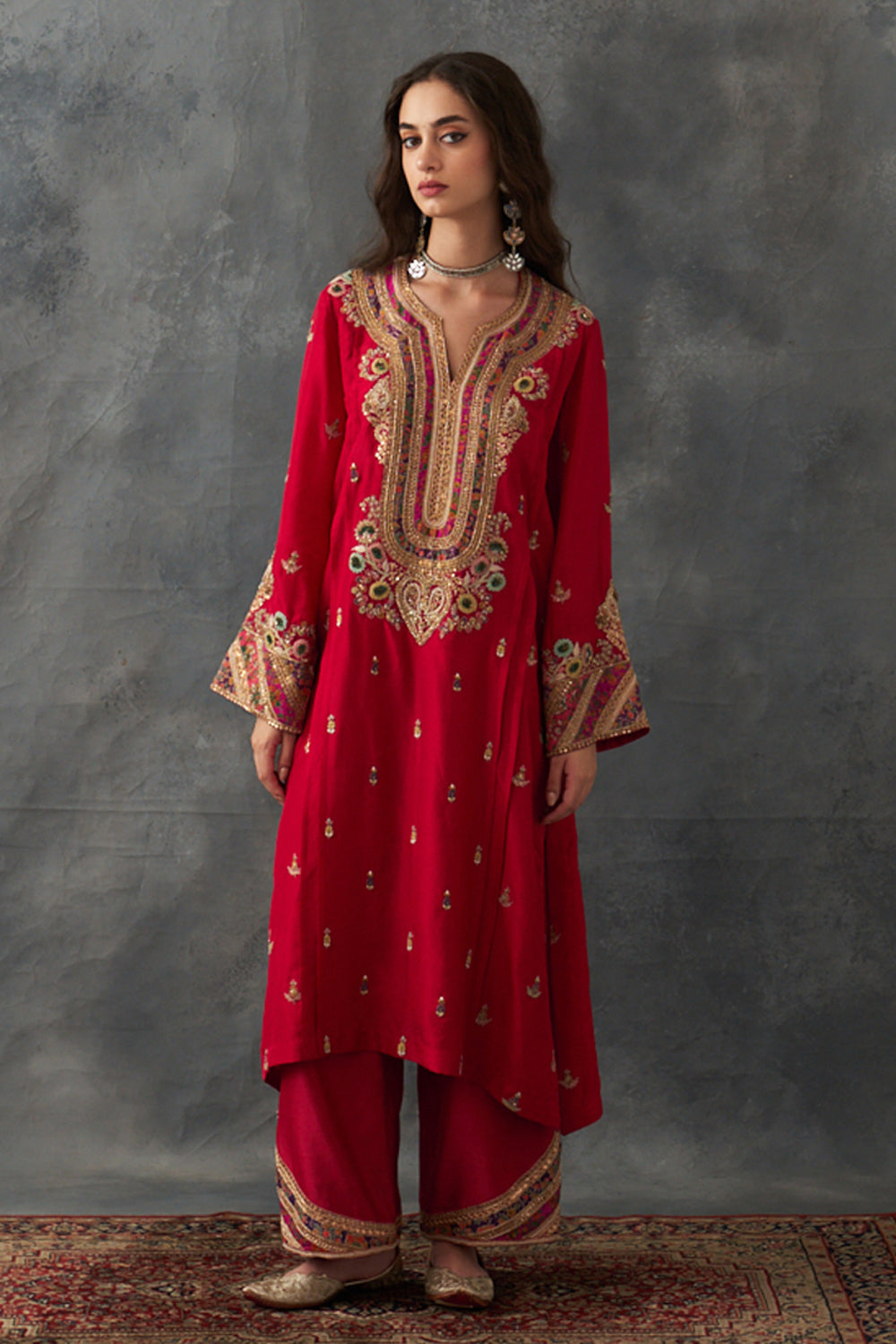 Crimson Red Kurta Set