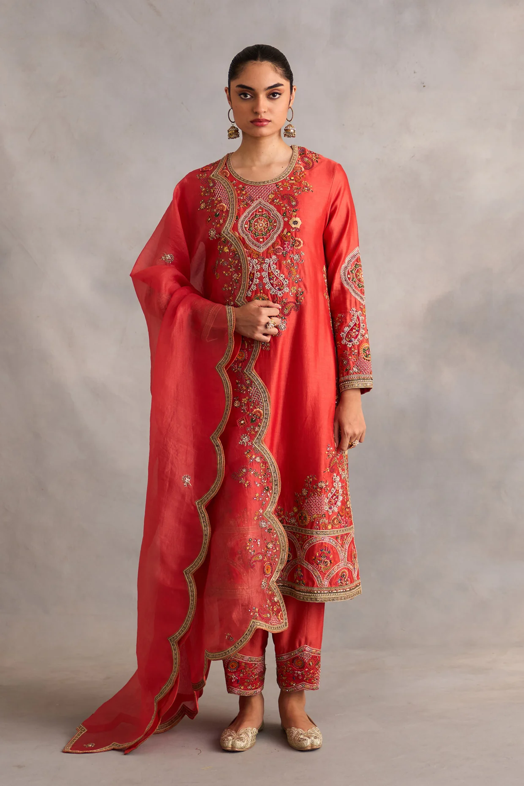 Straight Kurta with Pants and Dupatta