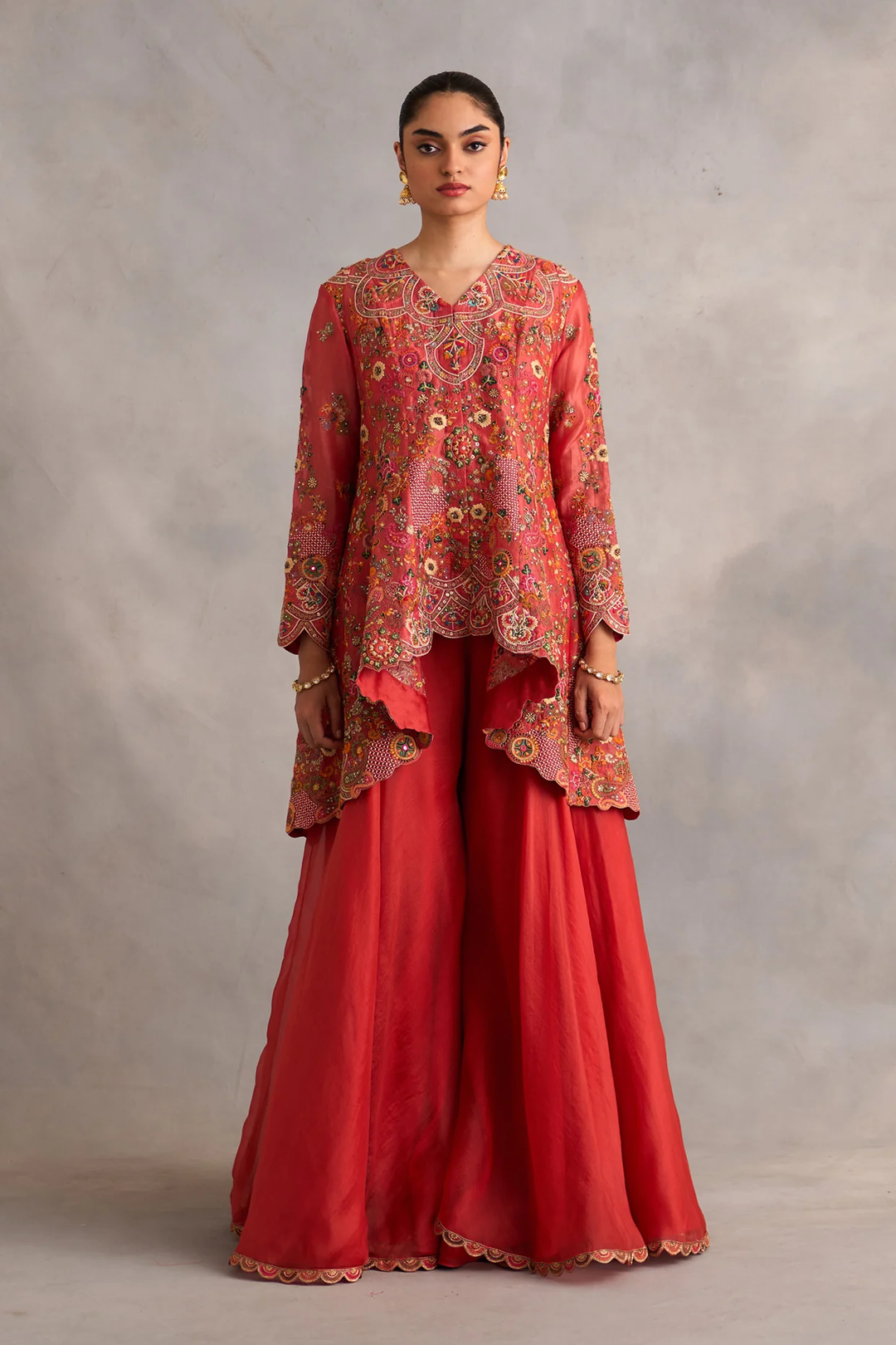 Asymmetric Peplum with Sharara