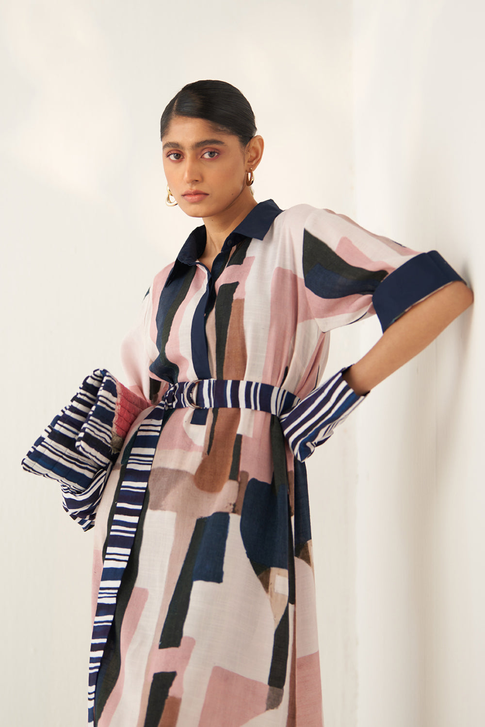 Indigo Stripes Quilted Bag