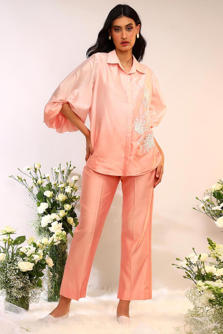 Oversized Sleeve Peach Fuzz Co-ord Set