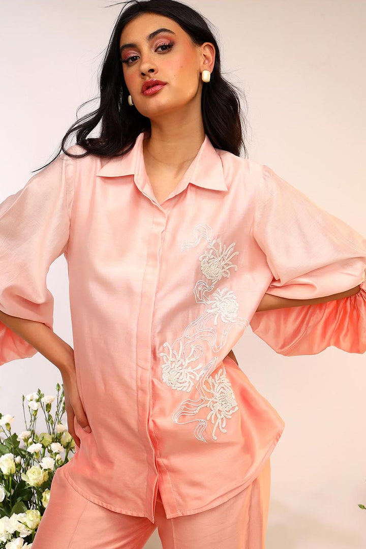 Oversized Sleeve Peach Fuzz Co-ord Set