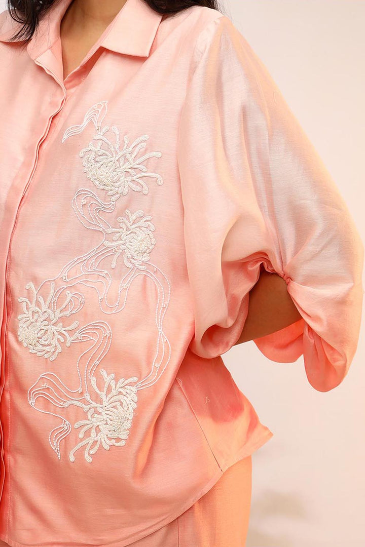 Oversized Sleeve Peach Fuzz Co-ord Set