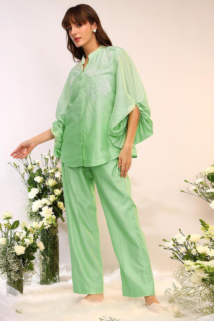 Oversized Sleeve Kiwi Green Co-ord Set