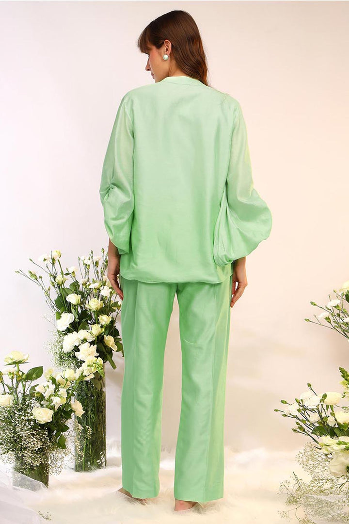 Oversized Sleeve Kiwi Green Co-ord Set
