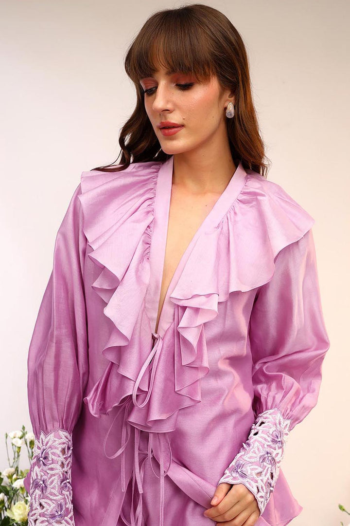 Frill Tie Up Berry Blast Co-ord Set