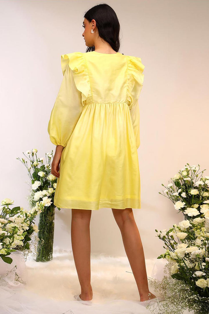 Citrus Burst Floral Tie Up Dress