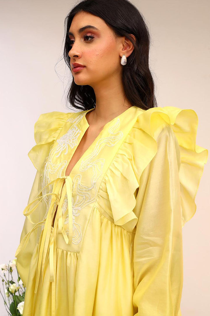 Citrus Burst Floral Tie Up Dress