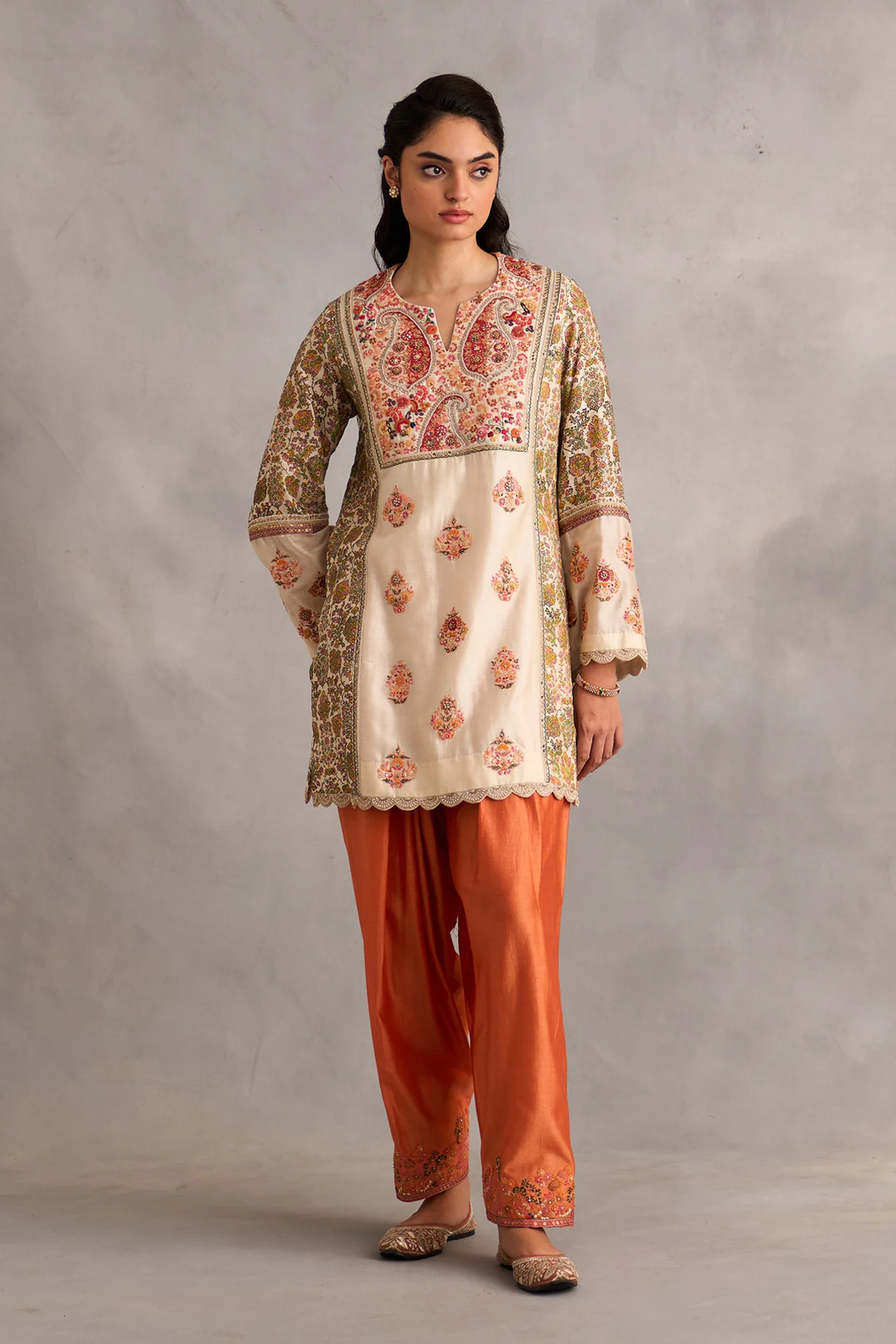 Printed Short Kurti with Salwar