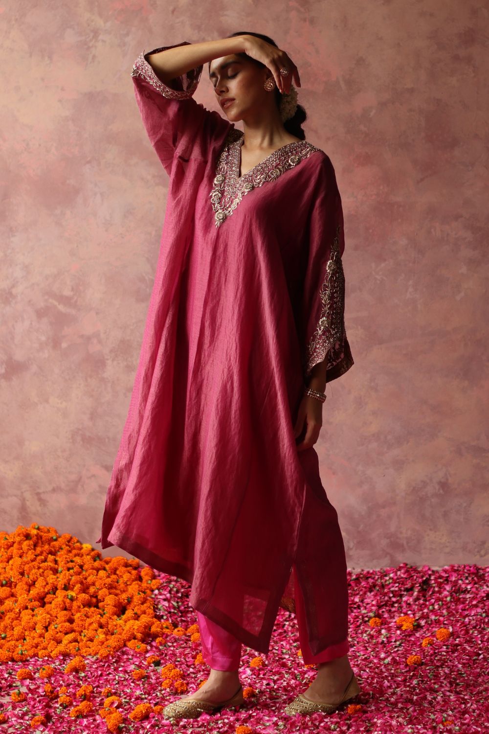 Heer Fuchsia Phiran Set