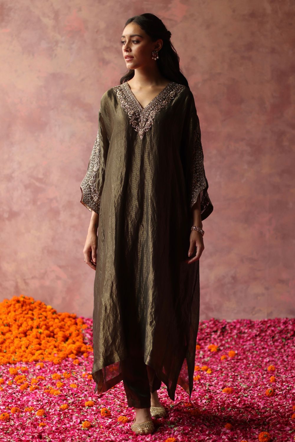 Heer Olive Phiran Set