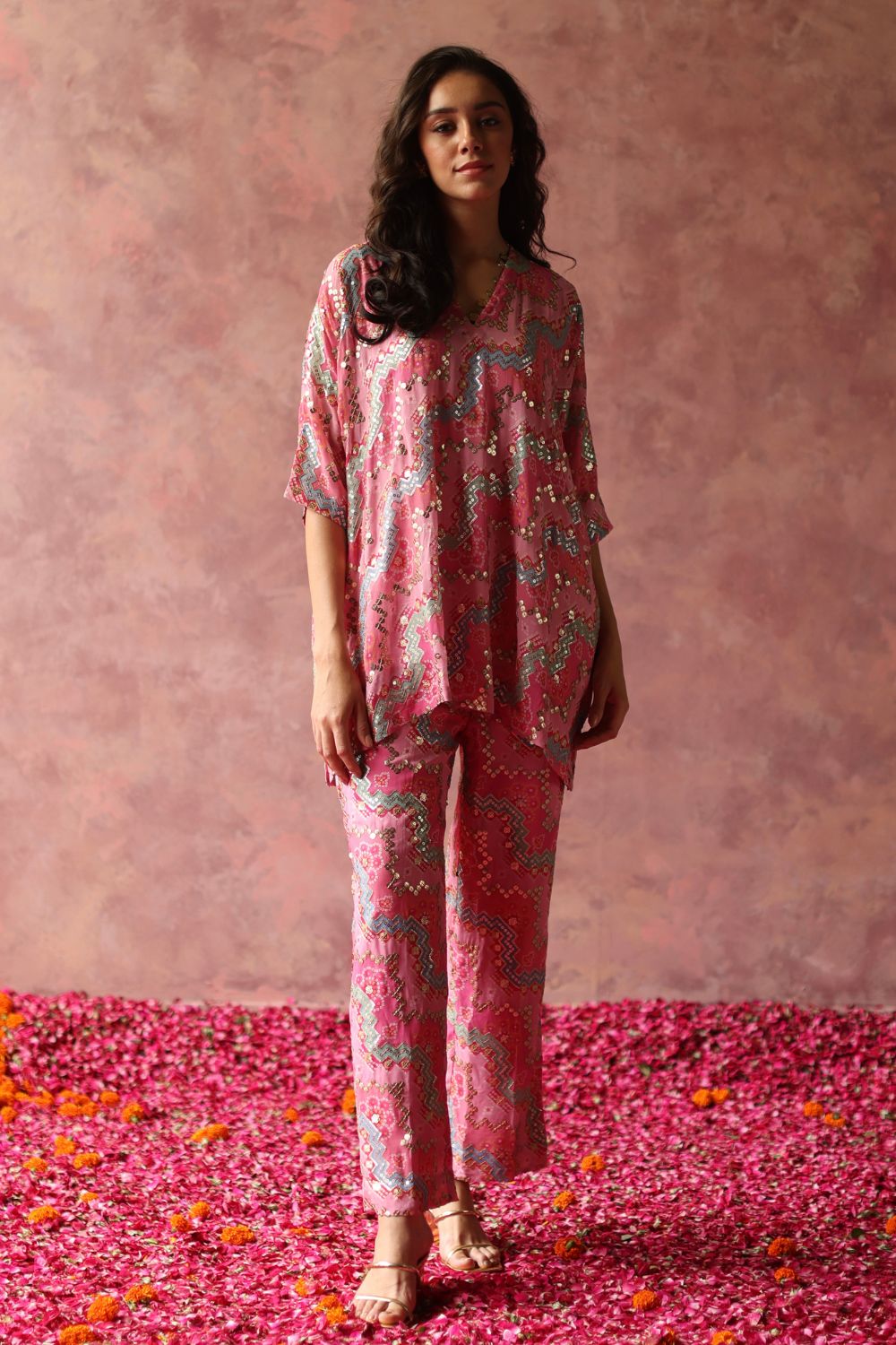 Maiyra Pink Kaftan Set
