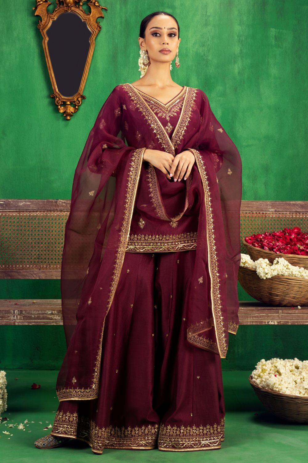 Falsa Purple Flared Sharara Set