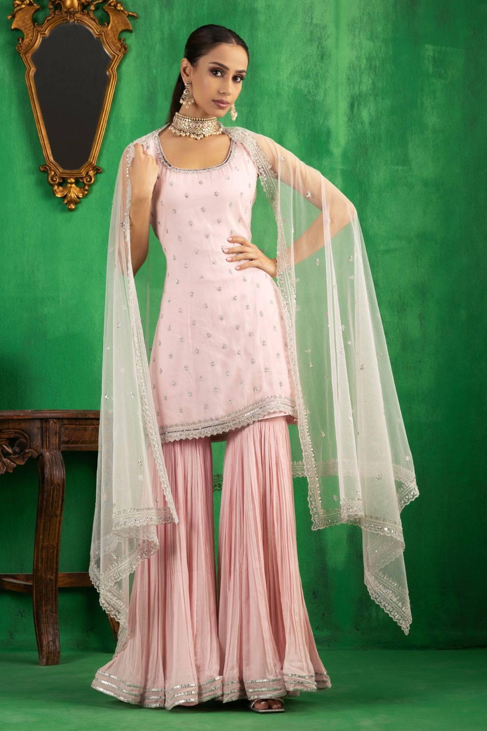 Baby Pink Gharara Set