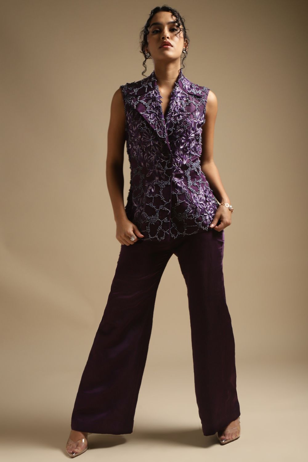 Sleeveless Blazer Set