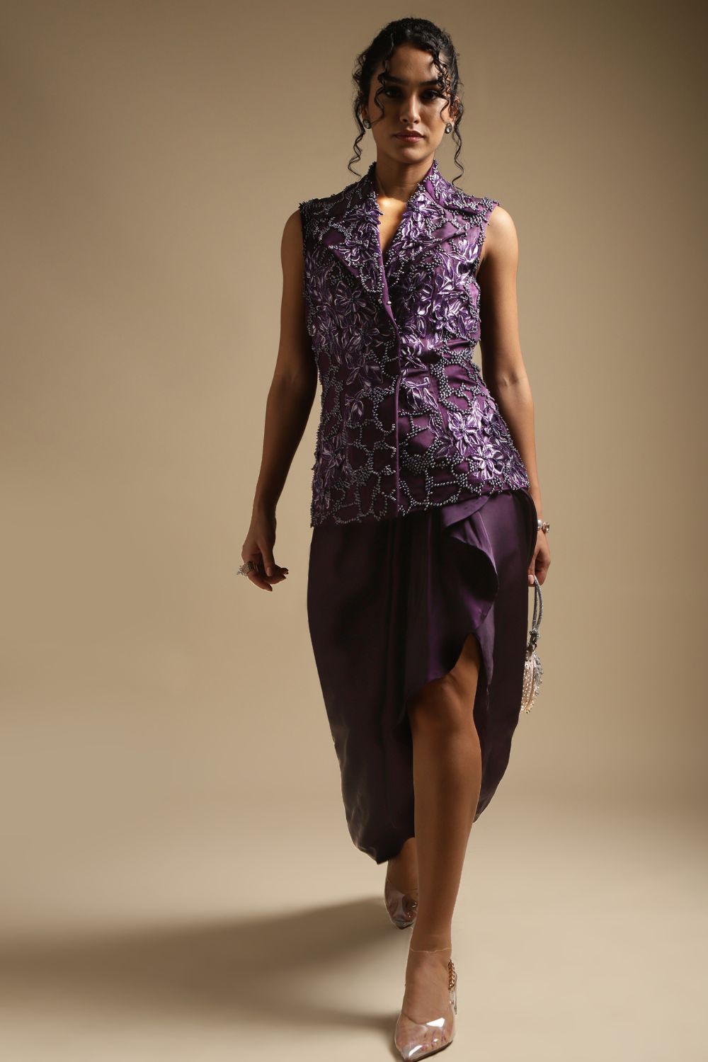 Sleeveless Blazer & Skirt Set