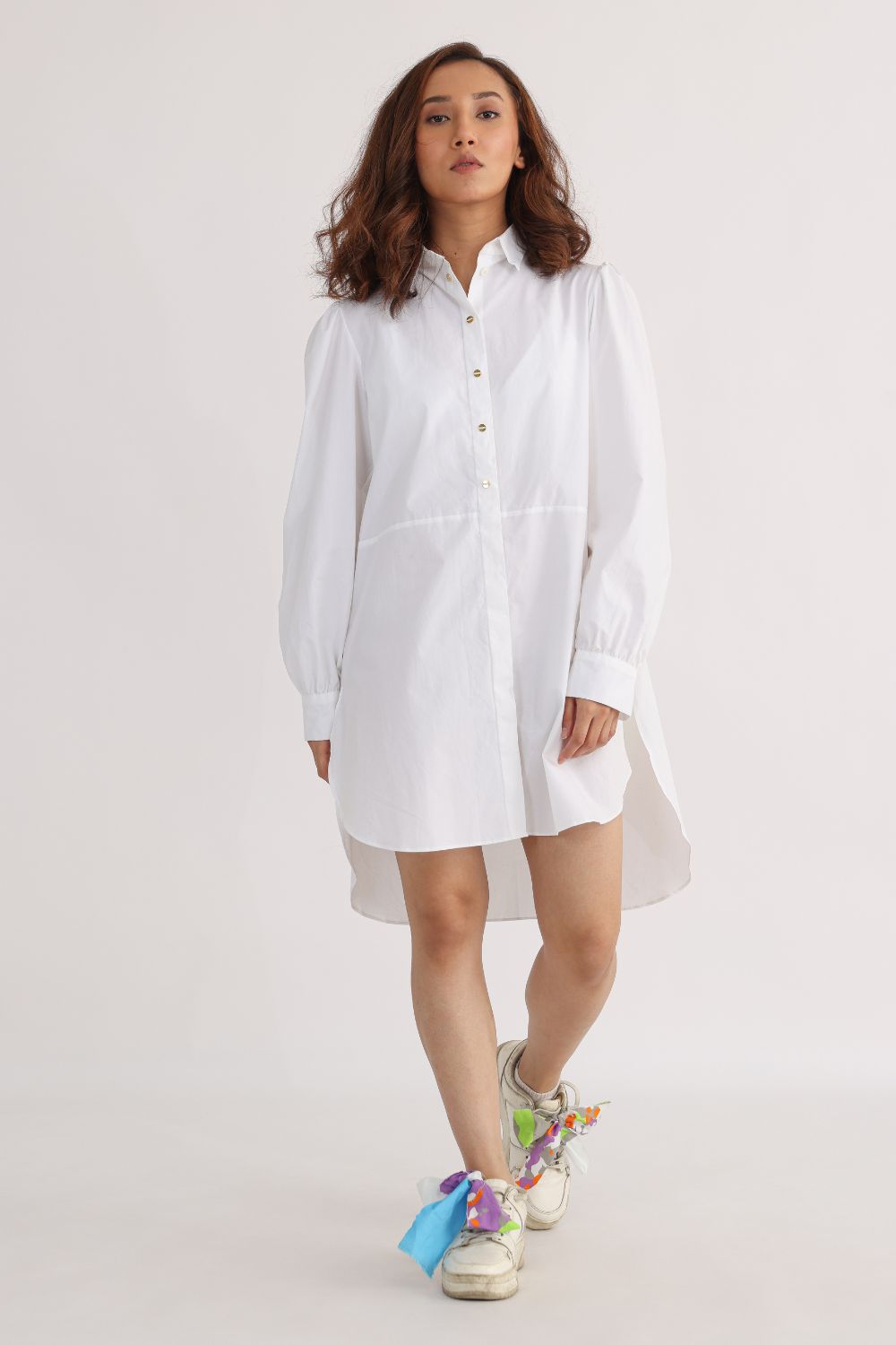 White Macrame Loose Shirt