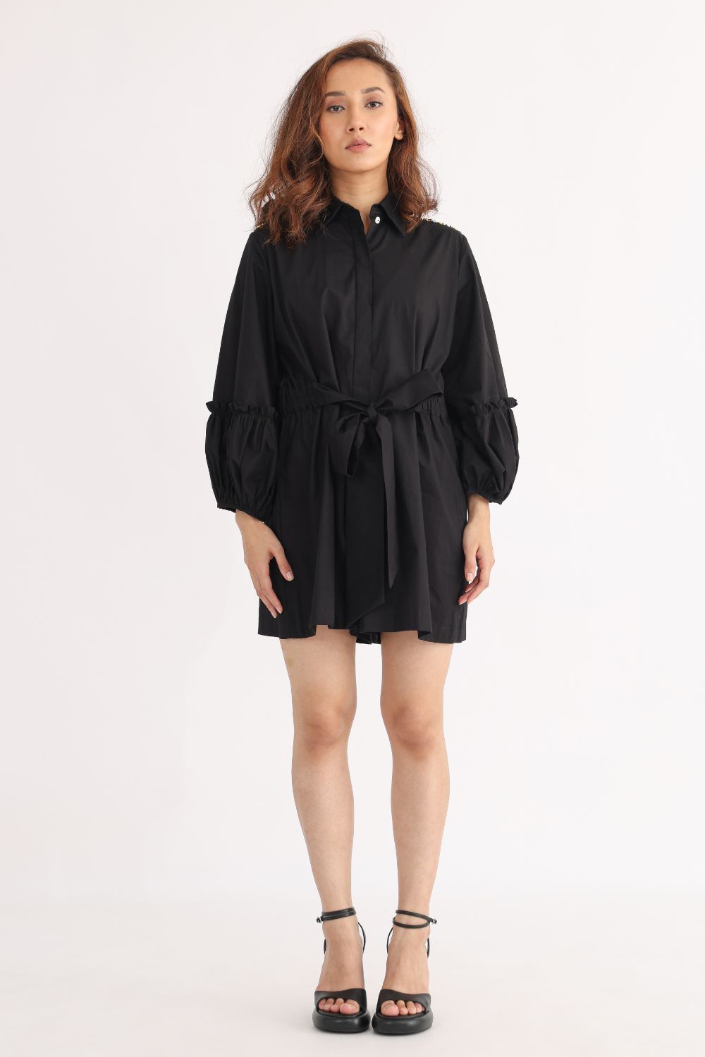 Black Solid Colour Playsuit