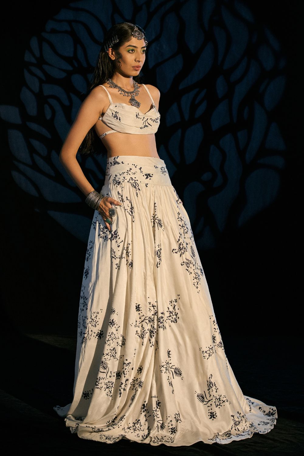 Bandhej Blue & Berry Blue Lehenga Set