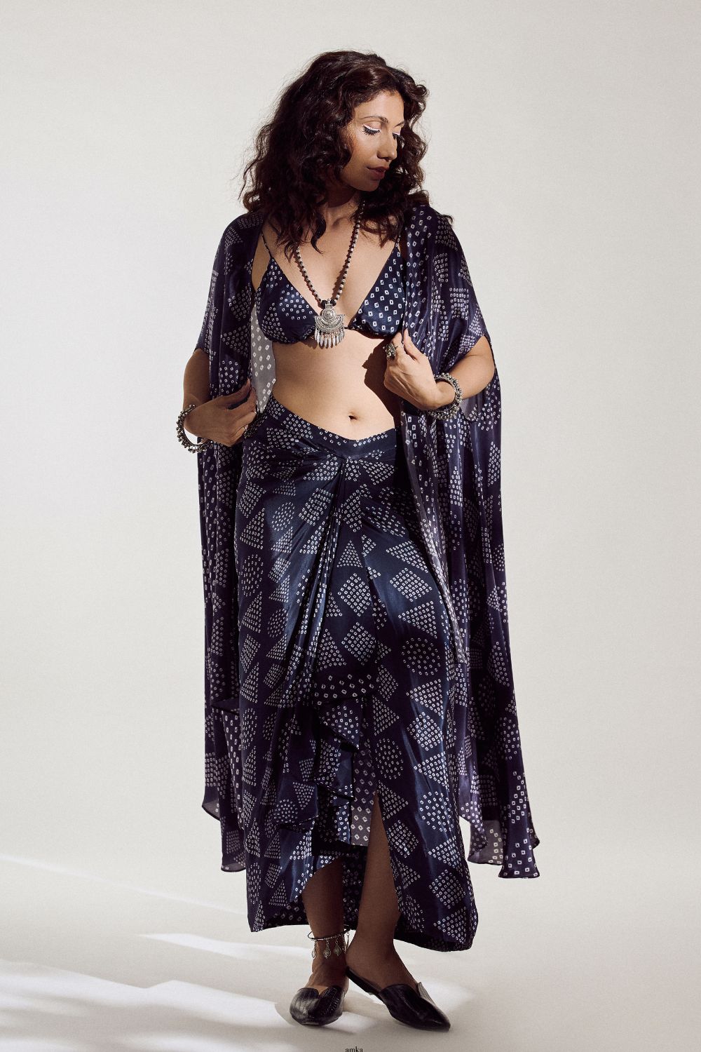 Bandhej Blue Co-ord Set