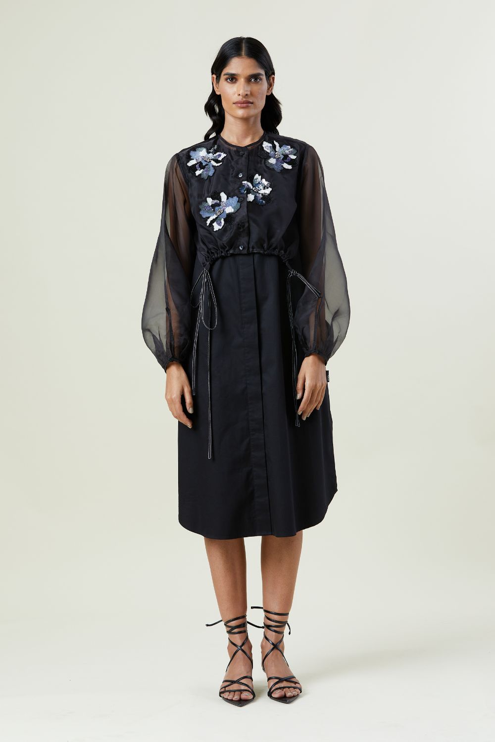 'Ayla' Overlay Embellished Dress
