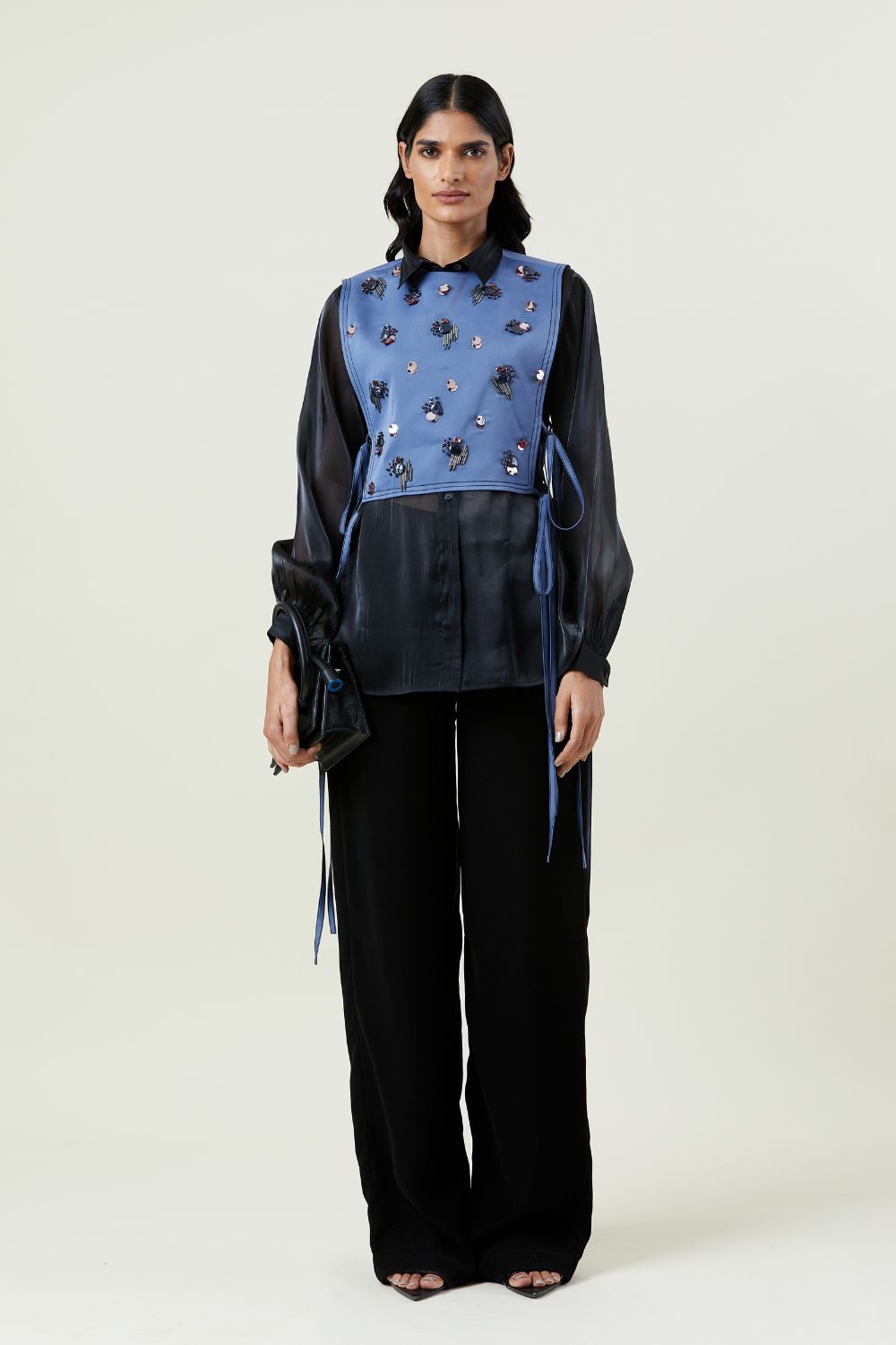 'Ella' Embellished Shirt with Bib