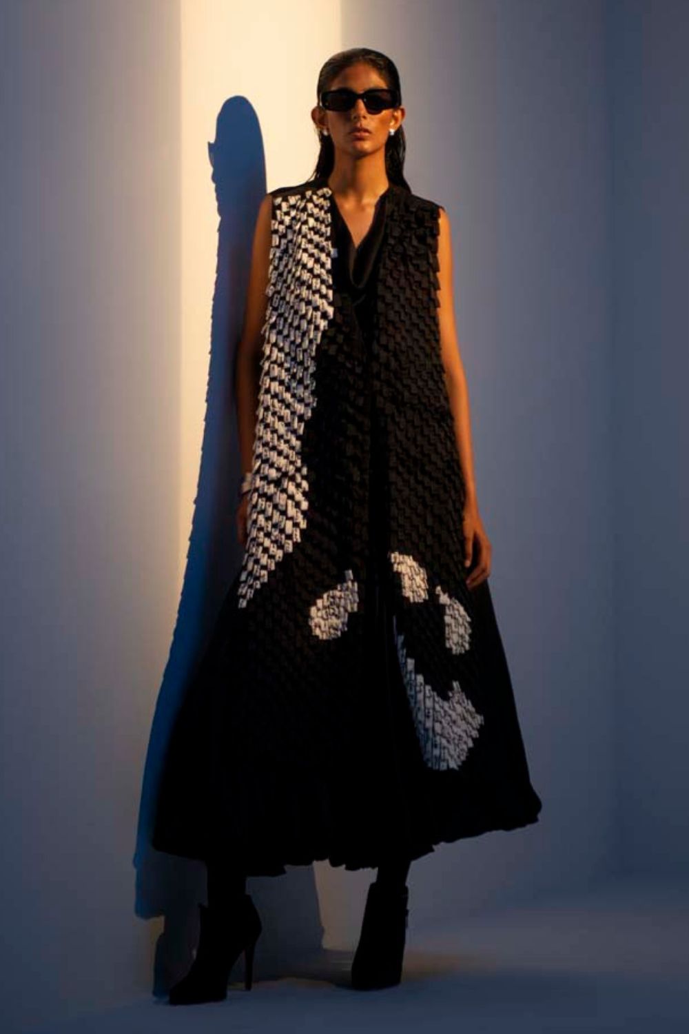 Italic Cowl Top & Skirt Set