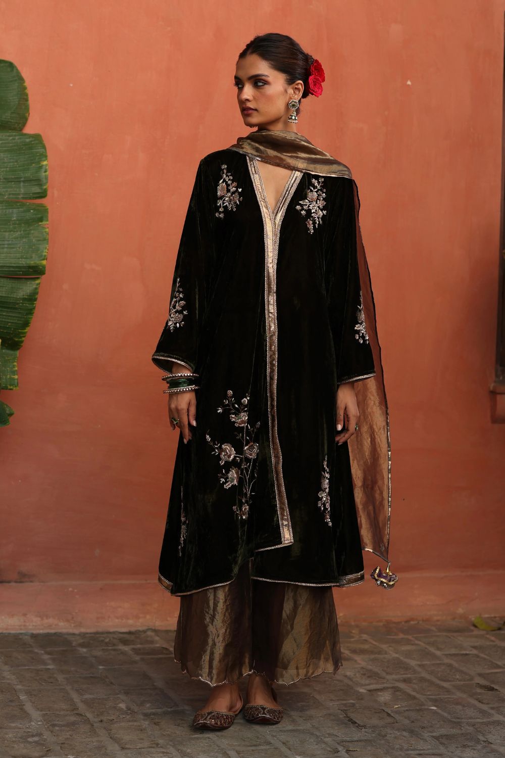 Green Maghai Kurta Set