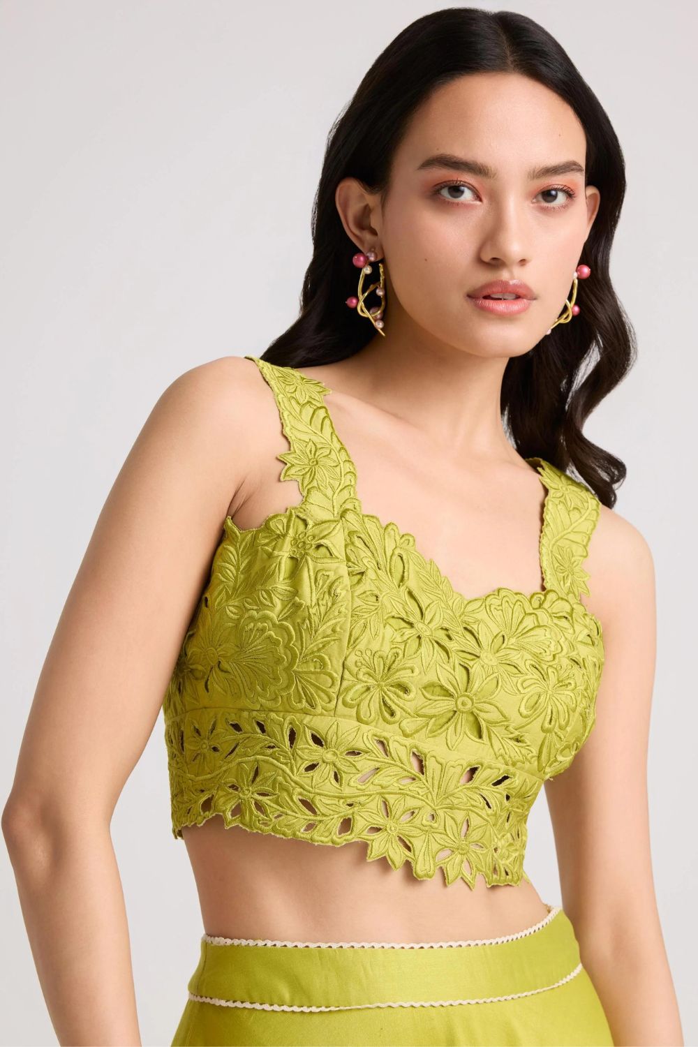 Lime Green Cutwork Bustier