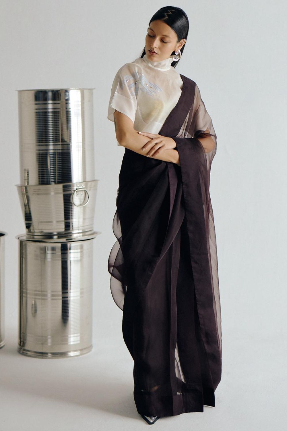 Blackcurrant Saree Drape
