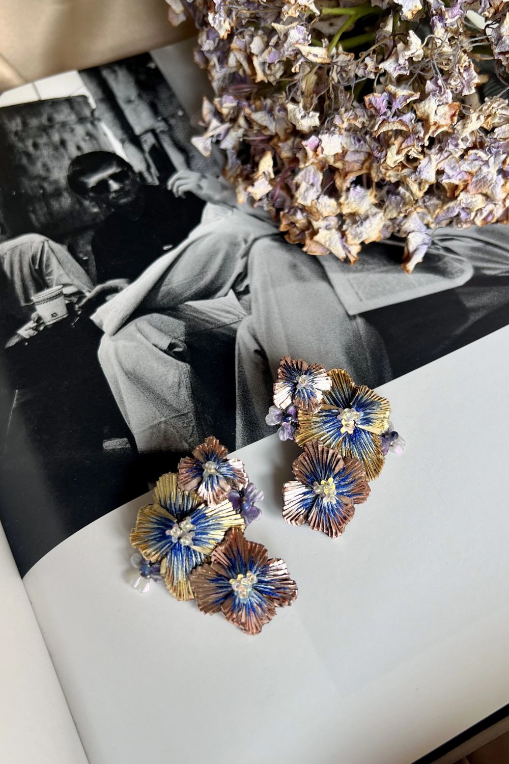 Hydrangea Trio Dainty Cluster Earring