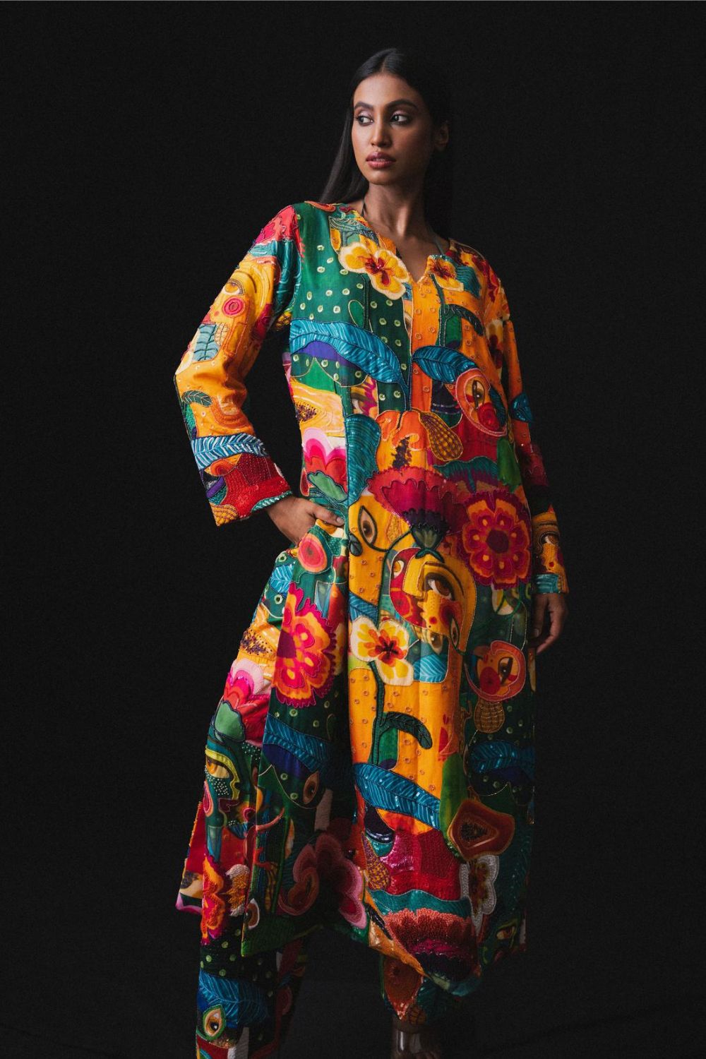 Semi Embroidered Kurta Set