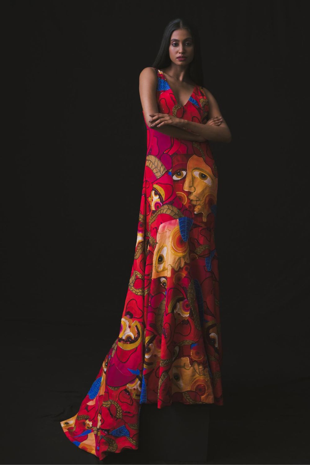 Long Embroidered Gown