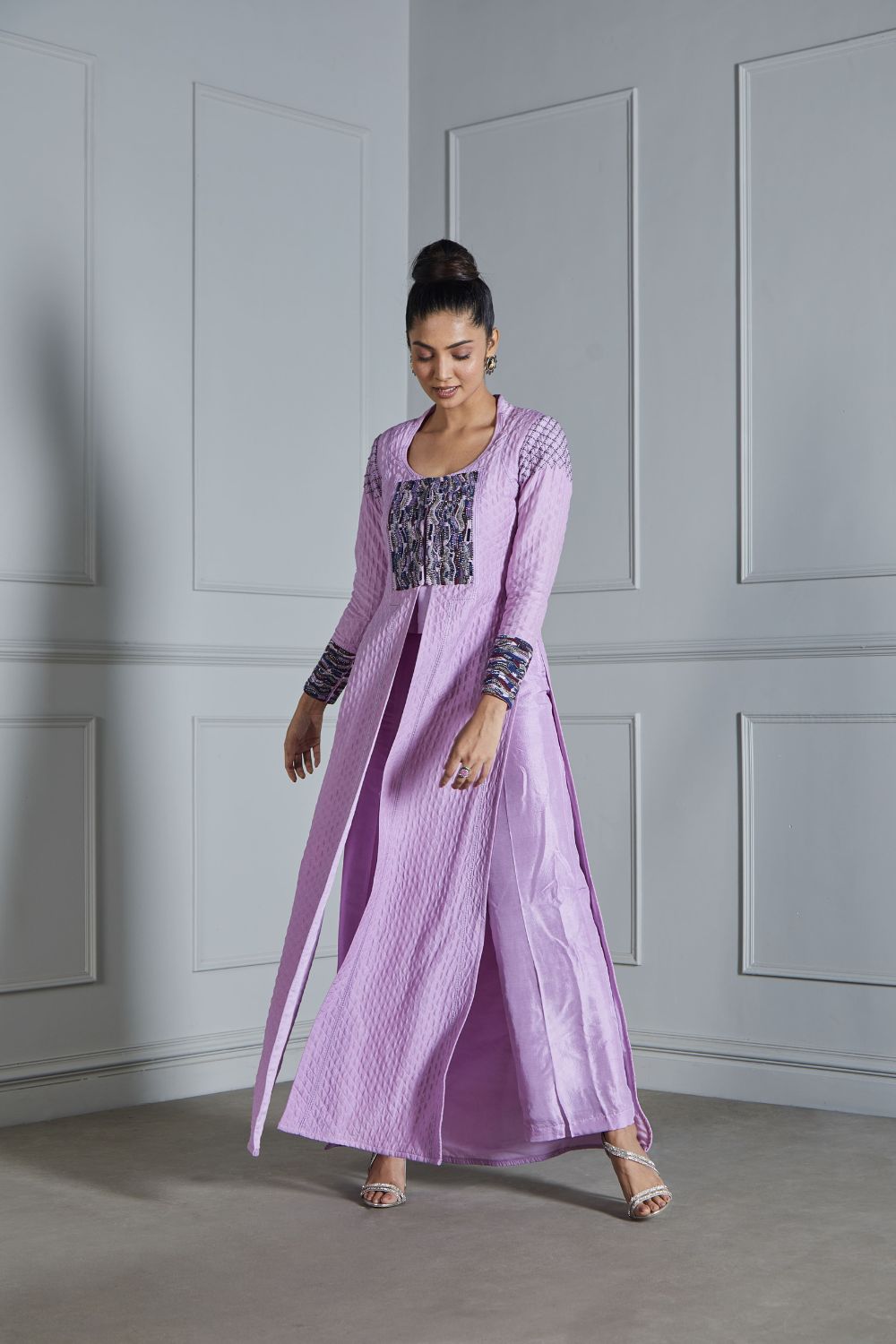 MANSI Silk Long Jacket with Camisole