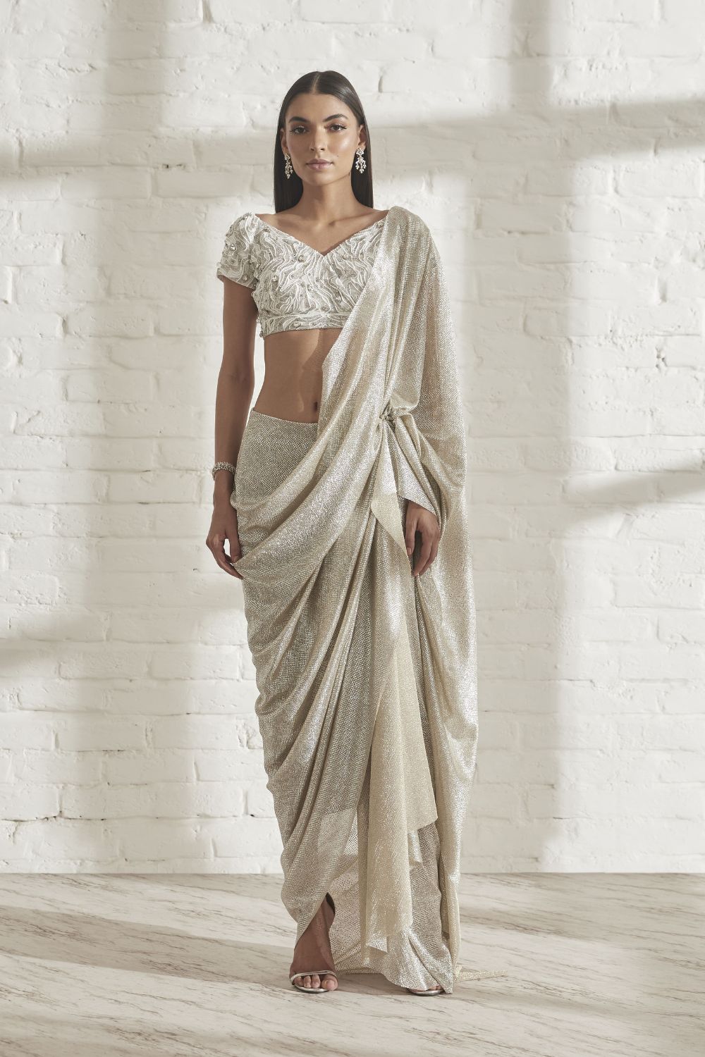 Galaxy Sari With River Flow Nikki Blouse
