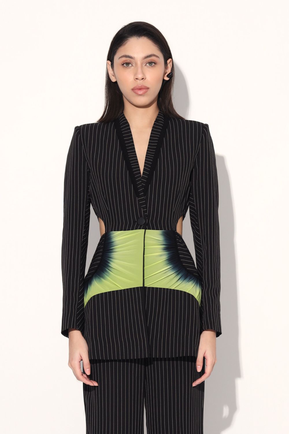 Ruched Cut Away Blazer