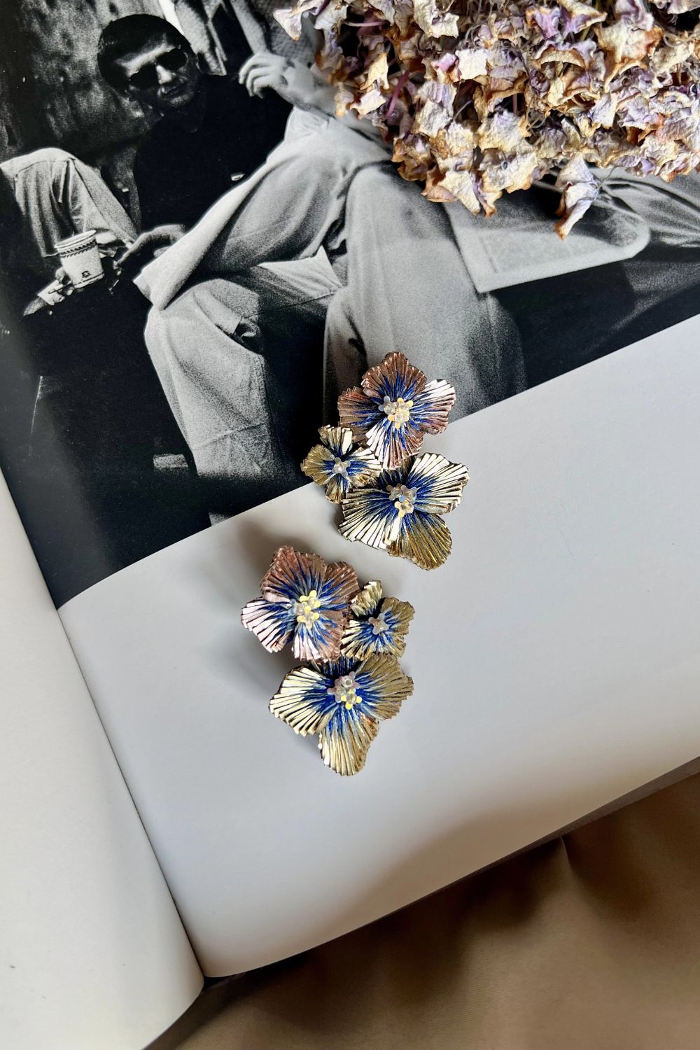 Hydrangea Trio Midi Stud Earring