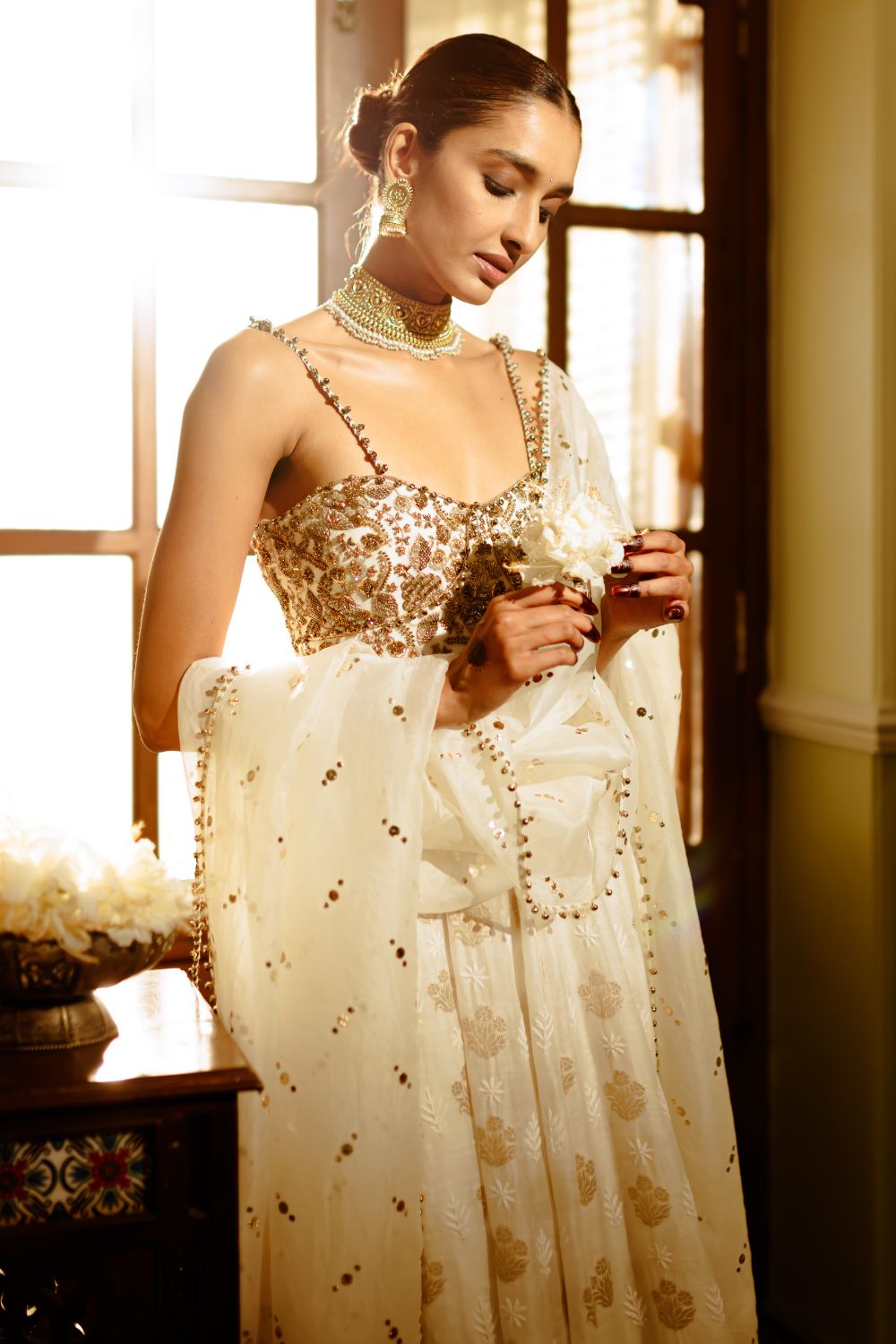 Fiza Strapless Anarkali with Sharar & Dupatta