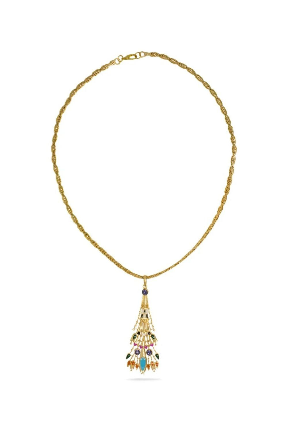 Blue Long Egyptian Pendant Neckpiece