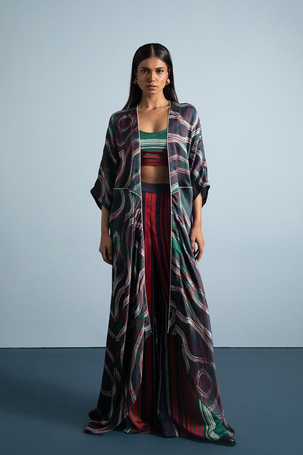 Jacket With Bustier & A- Line Pants