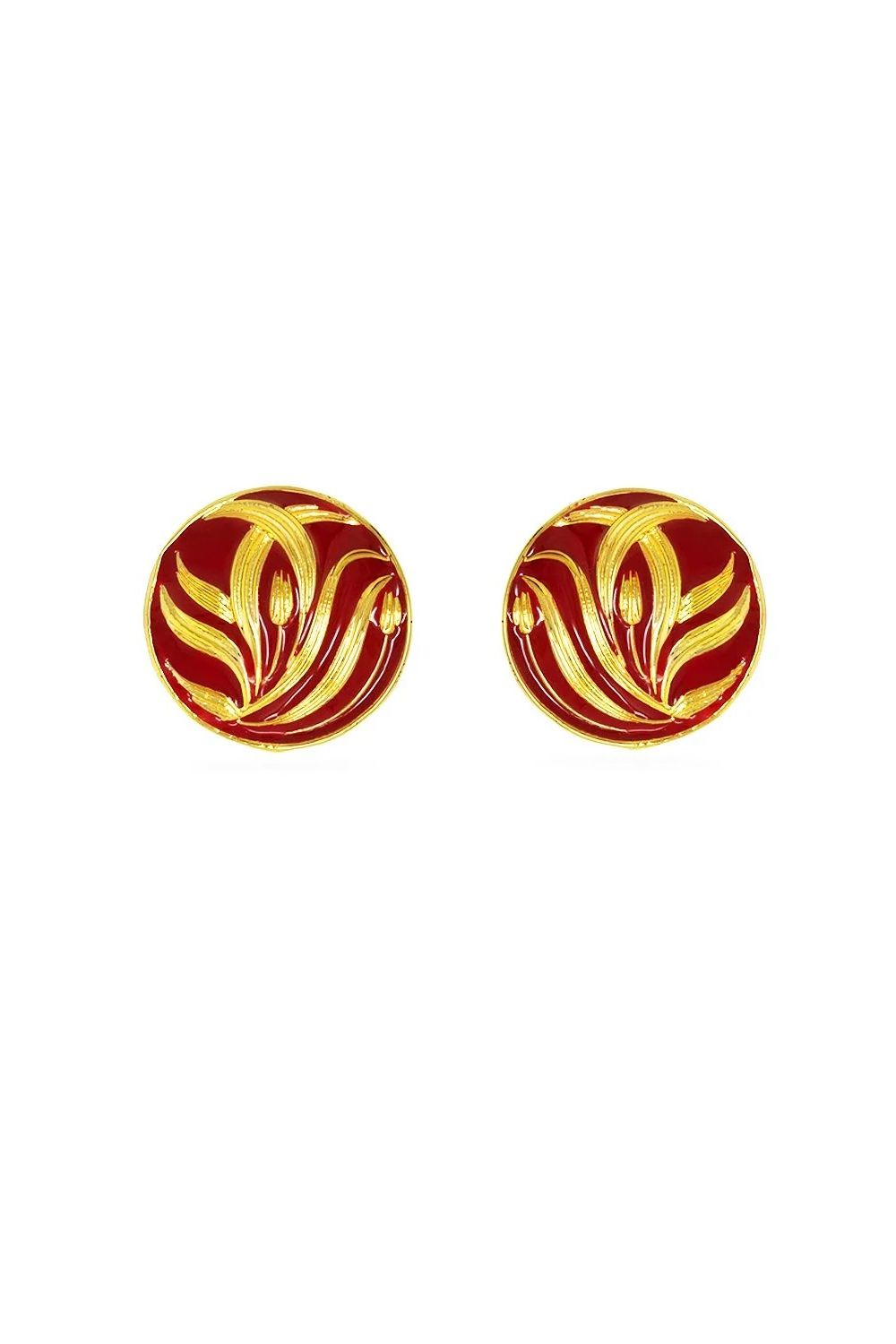 Red Allure Round Studs