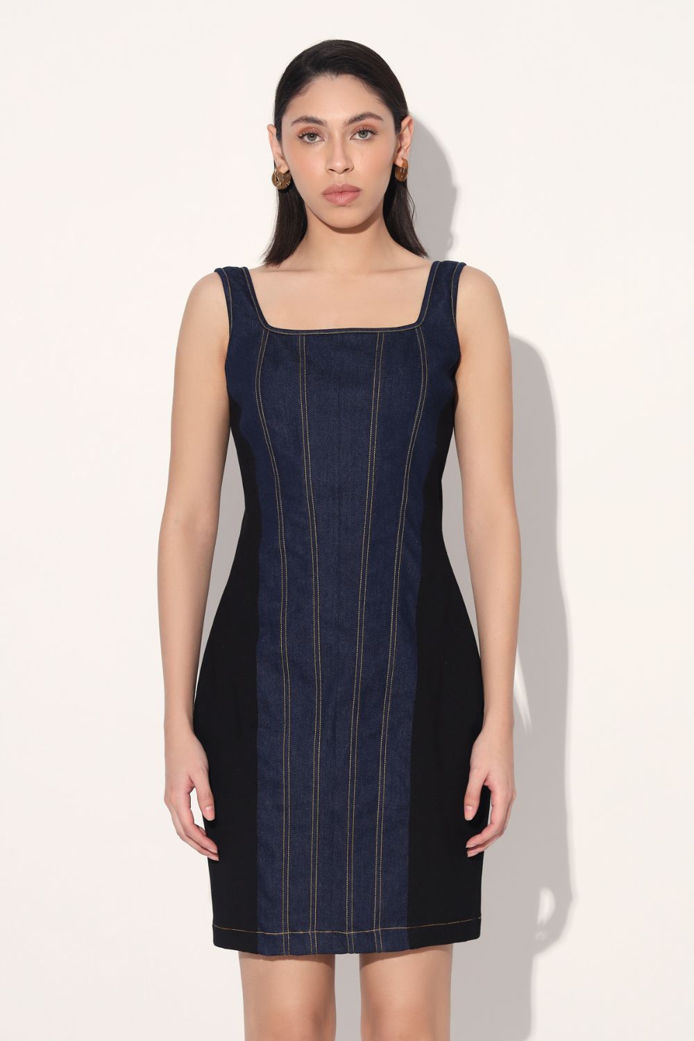 Denim Panel Dress