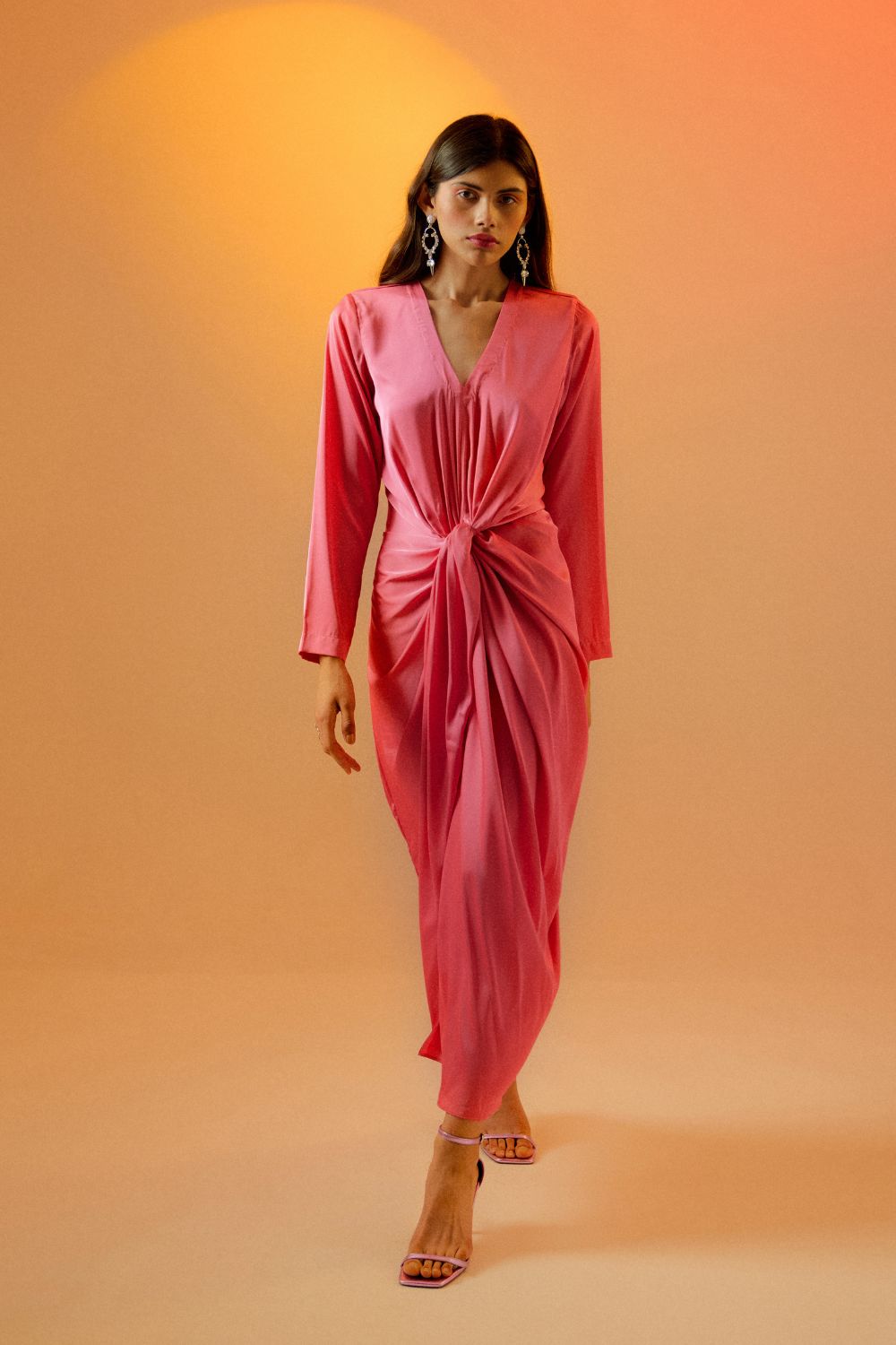 Echo Candy Pink Draped Dress