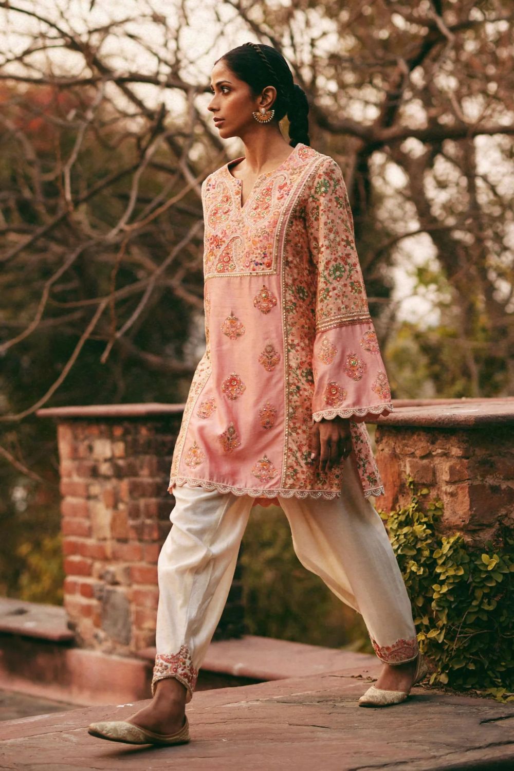 Printed Short Kurti With Salwar – Bombaim