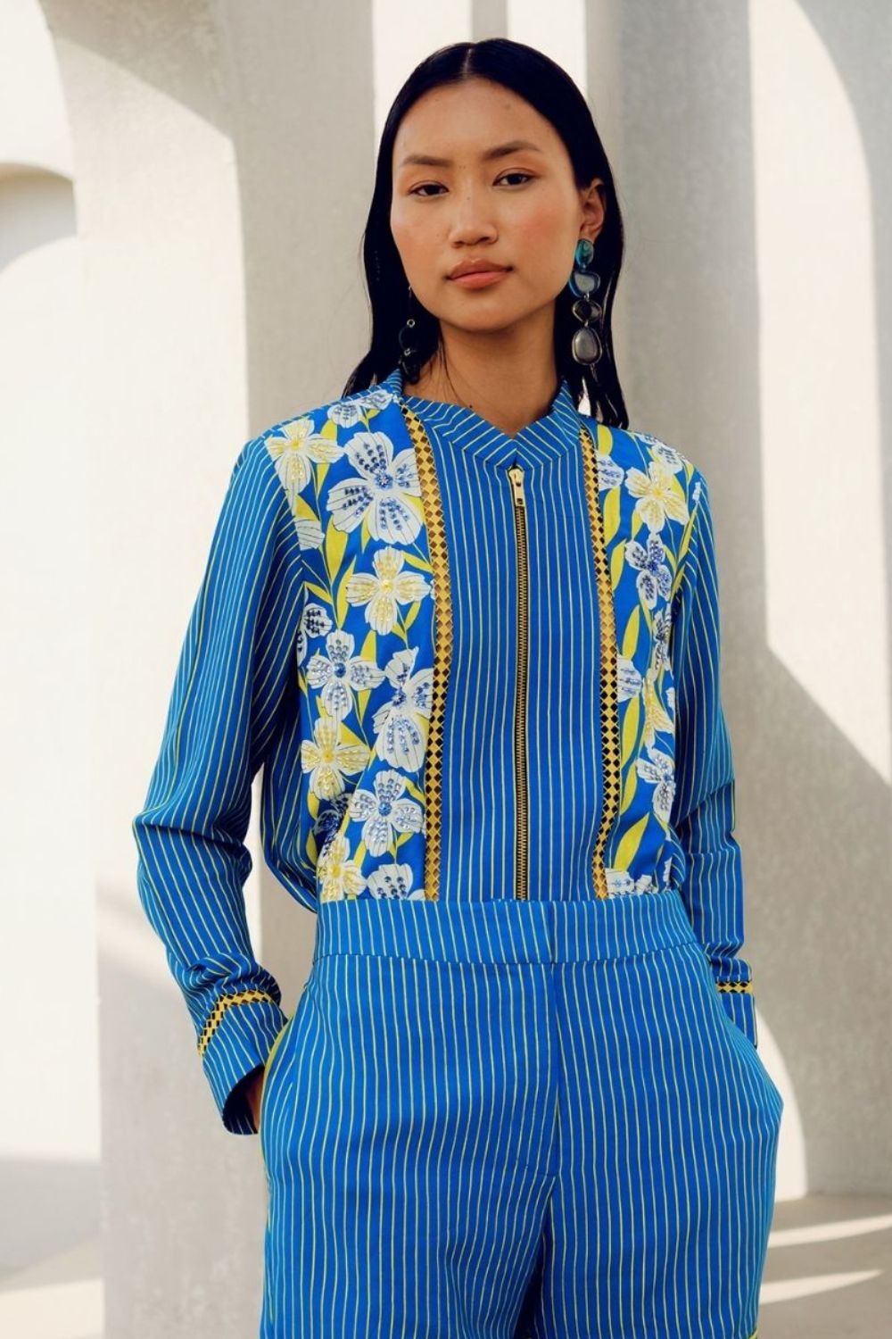 BLUE ZIP SHIRT