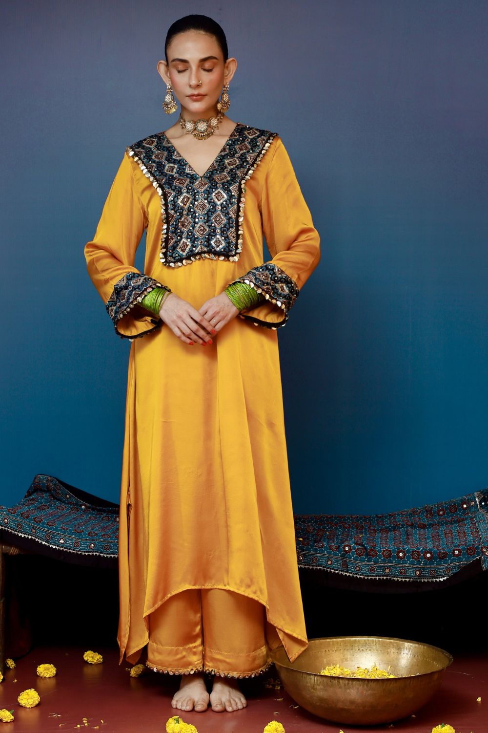 Soni Mustard Kurta Set