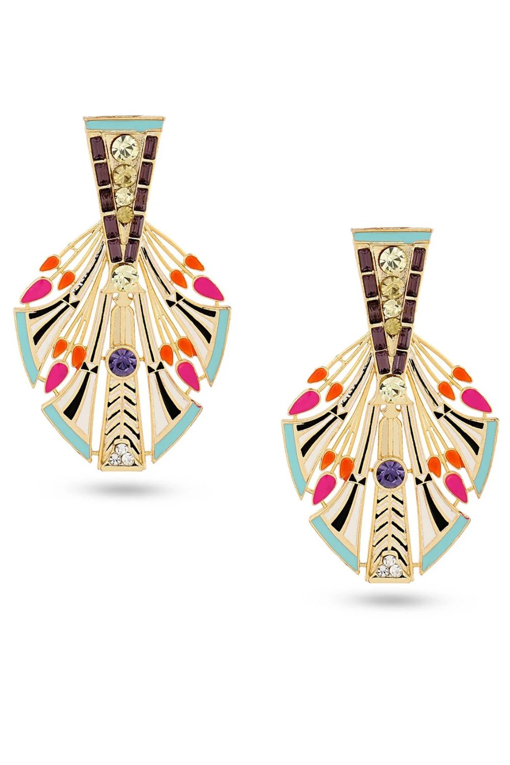 Blue Egyptian Feather Earrings