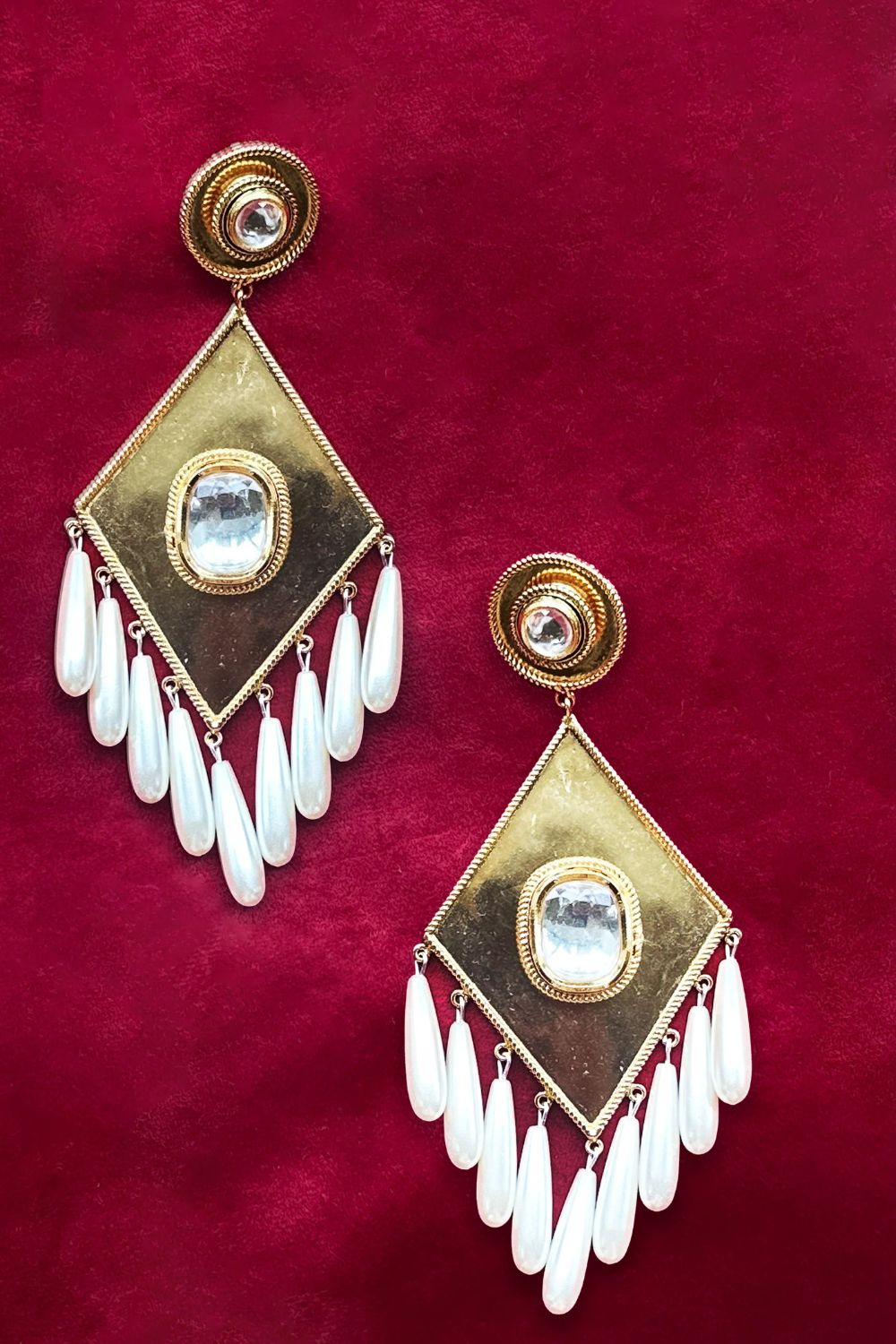 Polki Diamond Chandelier Drop Earrings