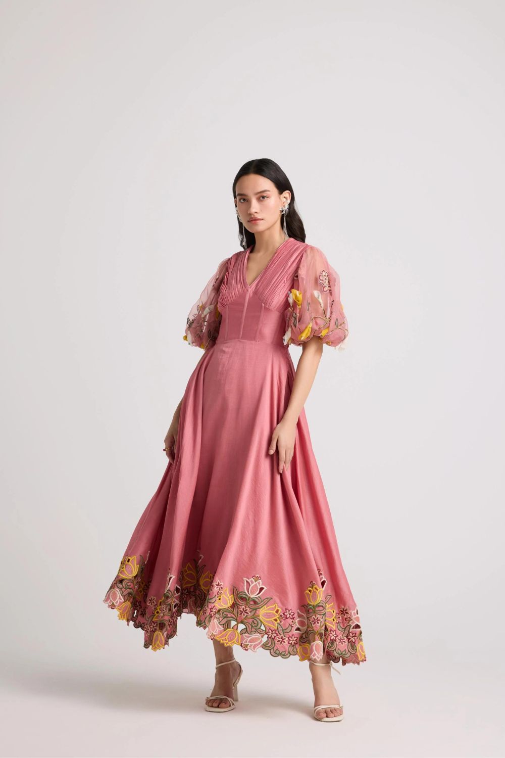 Blush Floral Cutwork Corset Dress