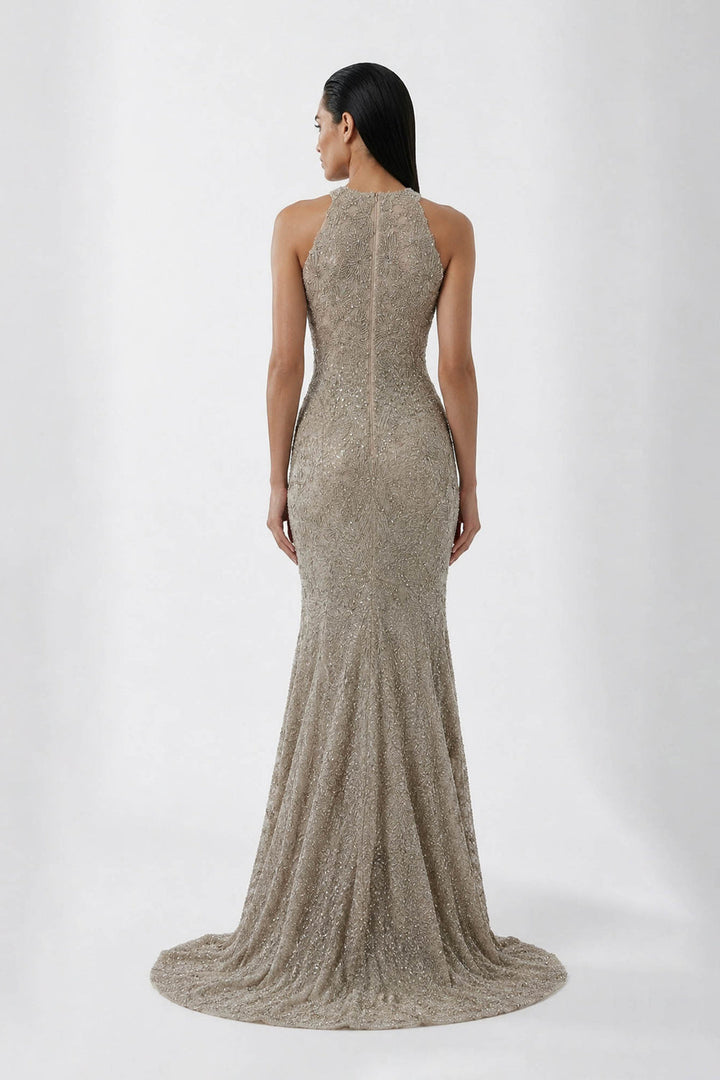 Starlight Symphony Gown - Silver Antique
